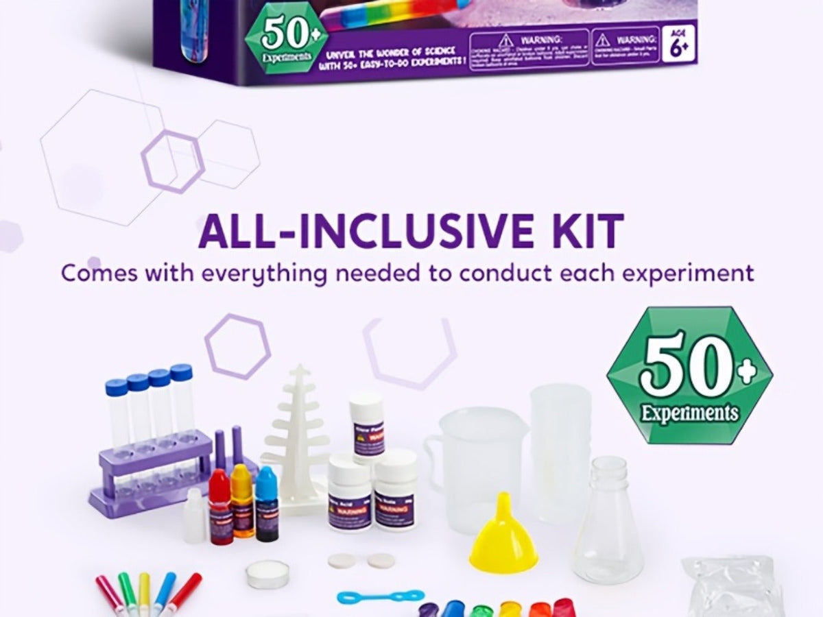 STEM Science Kit for Kids 50+ Experiments — Crystal Tree Growing Kit, Lava Lamp, Volcano Chemistry Set, Educational Science Toy Gift for Boys Girls Ages 6-12, Birthday Christmas Homeschool