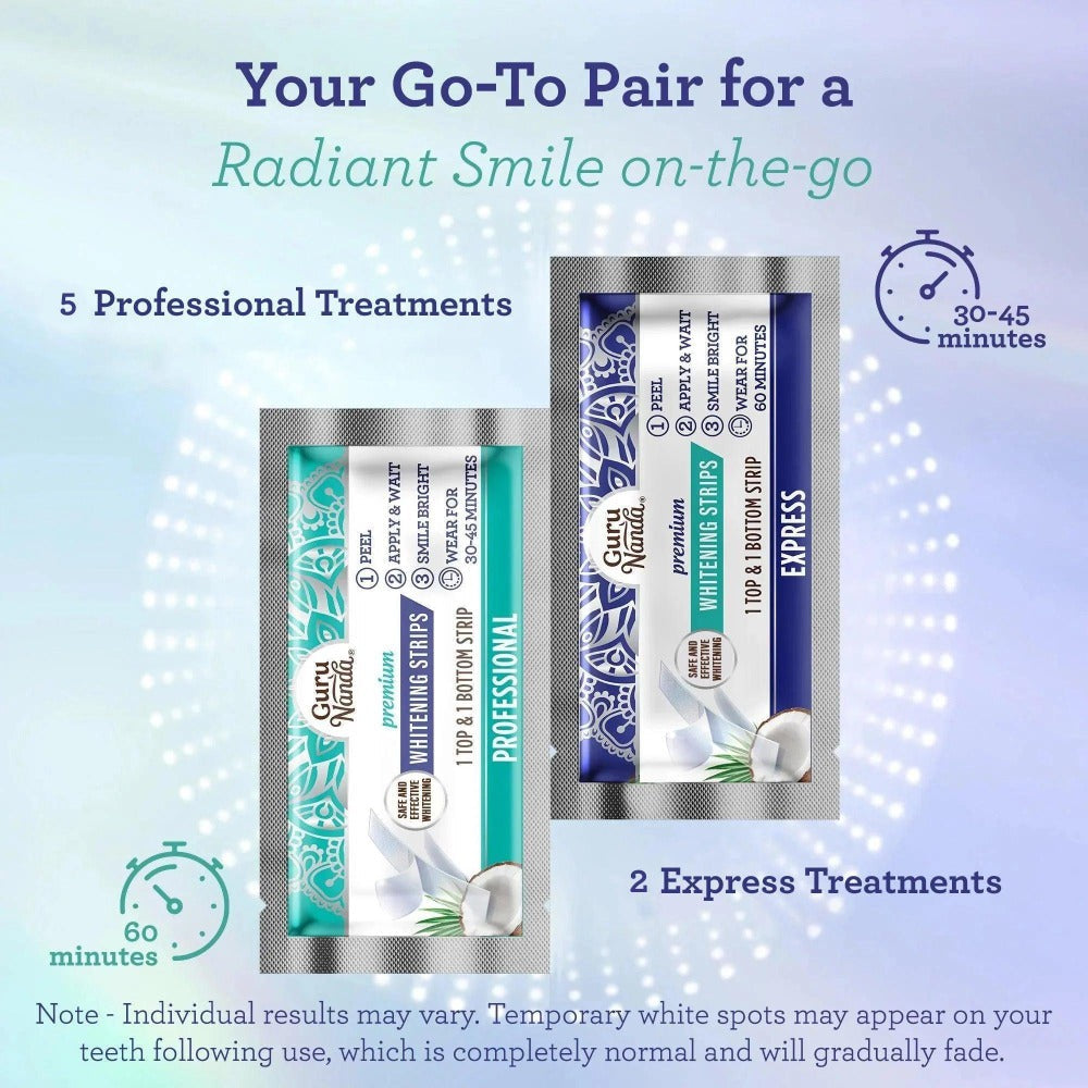 Hydrogen Peroxide Whitening Strips 7-Day Treatment — Non-Slip Dry Strip Technology with Coconut Oil Formula, Removes Coffee Wine & Smoking Stains, Easy Peel-Off for Brighter Smile, Enamel Safe