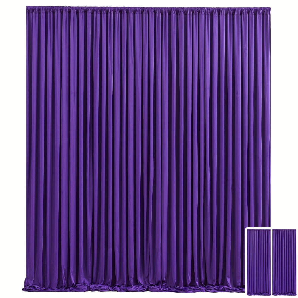 Party Backdrop Curtains 2pcs 59x118 Inch with Poles Wrinkle-Resistant Non-Transparent Fabric Background for Wedding Birthday Bridal Shower Holiday Decoration