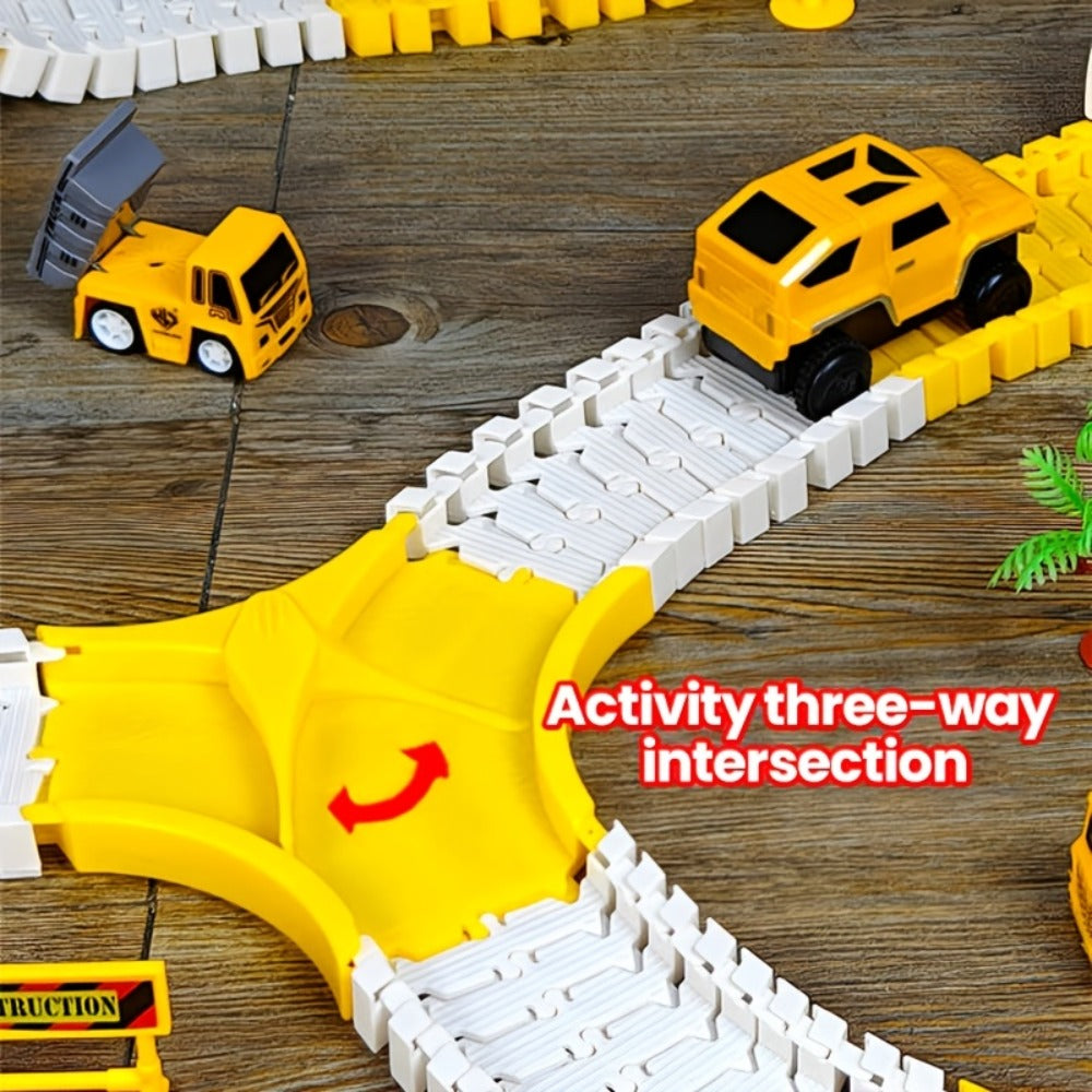 Roller Coaster Track Set, 467 Pieces with Electric Race Car, DIY Build-Your-Own Track Toy Ages 3-8