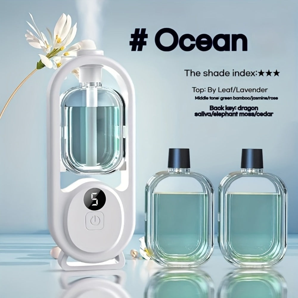 7-Color LED Aromatherapy Diffuser 150ml with USB Power, Ultrasonic Whisper-Quiet Mist, Timer Auto Shut-Off for Bedroom Office Yoga – Bundle with Hilton Gardenia Ocean Jasmine Shangri-La Oils