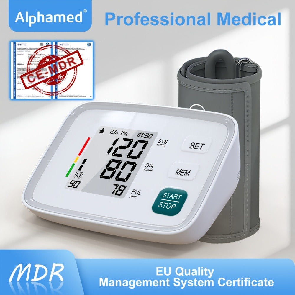 Blood Pressure Monitor Upper Arm - ALPHAMED U80E Automatic Digital Sphygmomanometer with Adjustable Cuff 8.7-17 Inch, 2×90 Group Memory, Large Display for Home Use, Battery Operated