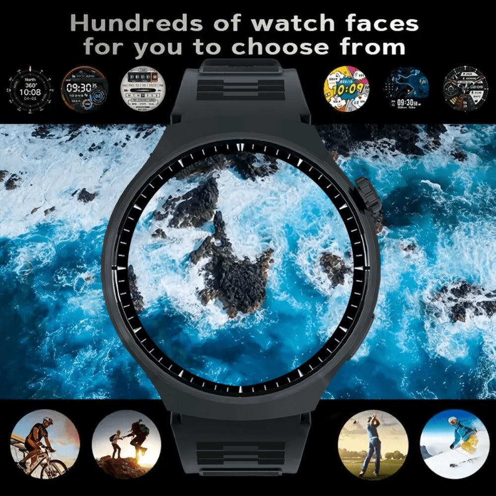 OLED Smartwatch 2.01 Inch Round Screen 95% Screen Ratio Fitness Tracker Running Cycling Walking Step Counter Music Control 300mAh Battery Lightweight Silicone Band Men Women 7 Styles Black Gray 2026