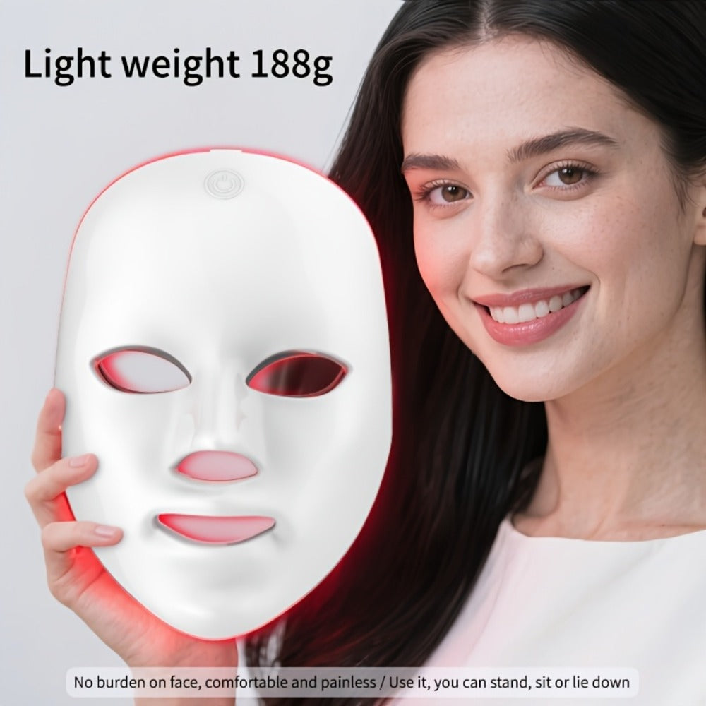 Portable 7-Color LED Facial Mask Device – USB Rechargeable Home Beauty Skincare Tool for Face Care, Anti-Aging & Acne, Perfect Gift for Girlfriend & Valentine's Day