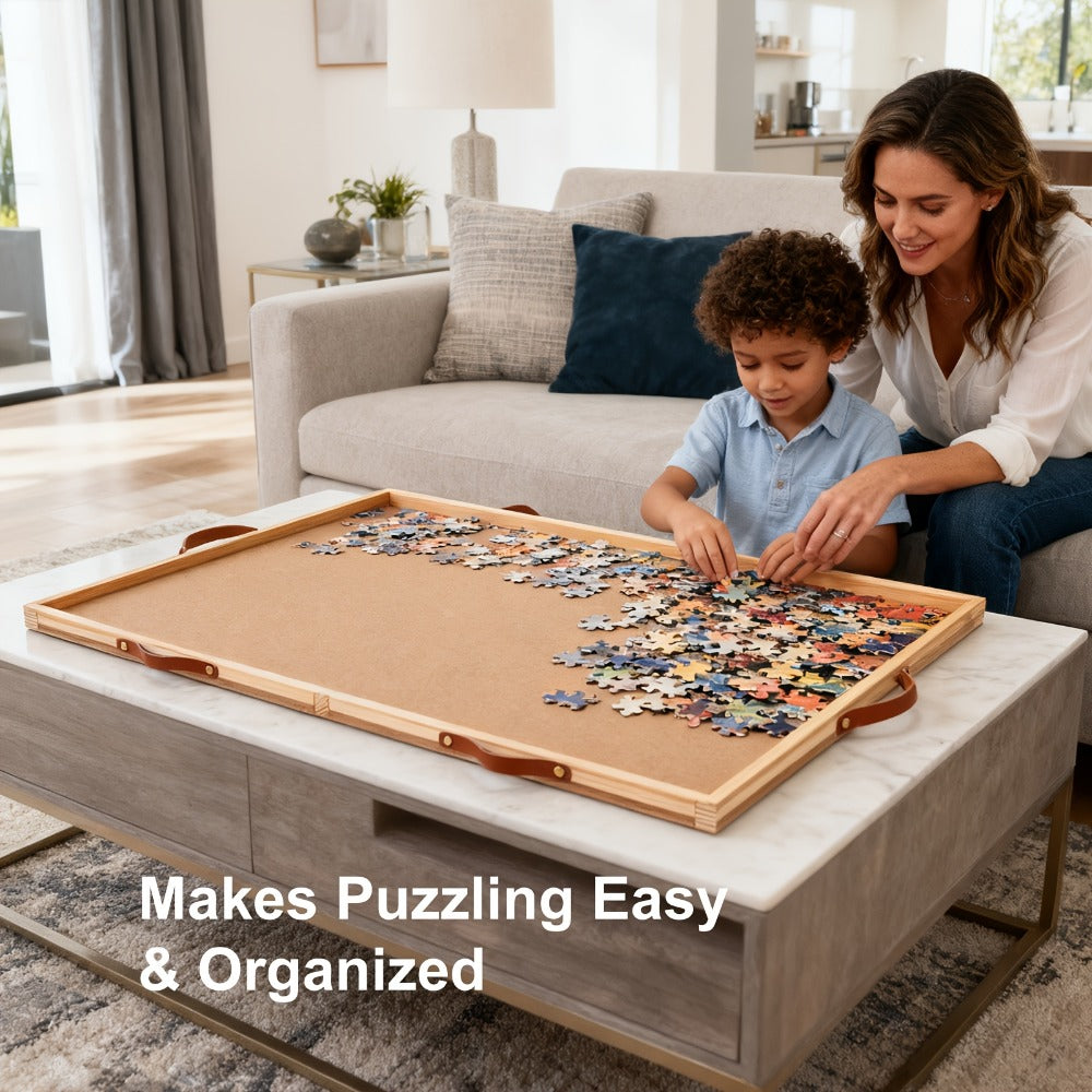 Rotating Puzzle Table with 6 Drawers & Cover, 35"x27" – Fits Puzzles up to 1500 Pieces