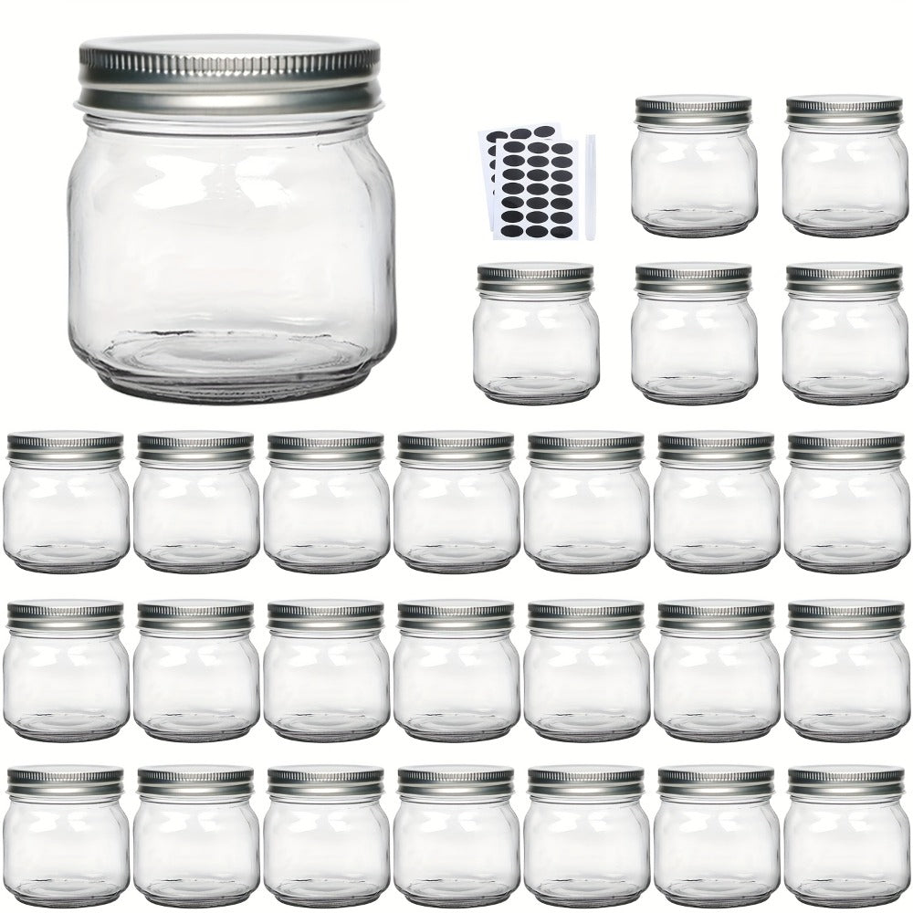 Mason Jars 8oz Glass Jars with Lids – 9/18/27/36 Pack Regular Mouth Canning Jars for Storage, Spices, Jelly, Jam, Honey & Caviar | Dishwasher Safe Spiral Lid Kitchen Storage Containers Set