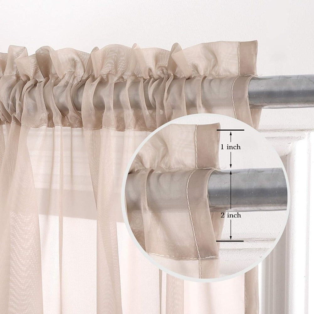 Sheer Curtains 2 Panels Rod Pocket – Light Filtering Privacy Window Drapes for Living Room Bedroom Modern Home Decor