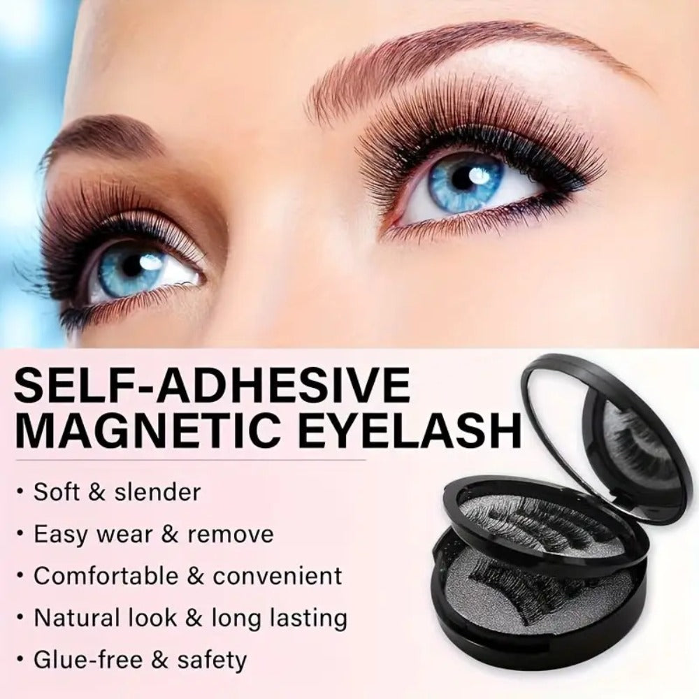 Waterproof 3D Magnetic Lashes 8Pcs Reusable Double Strip False Eyelashes Set with Clips & Glue – Natural Look for Women, Daily Wear, Parties & Special Occasions