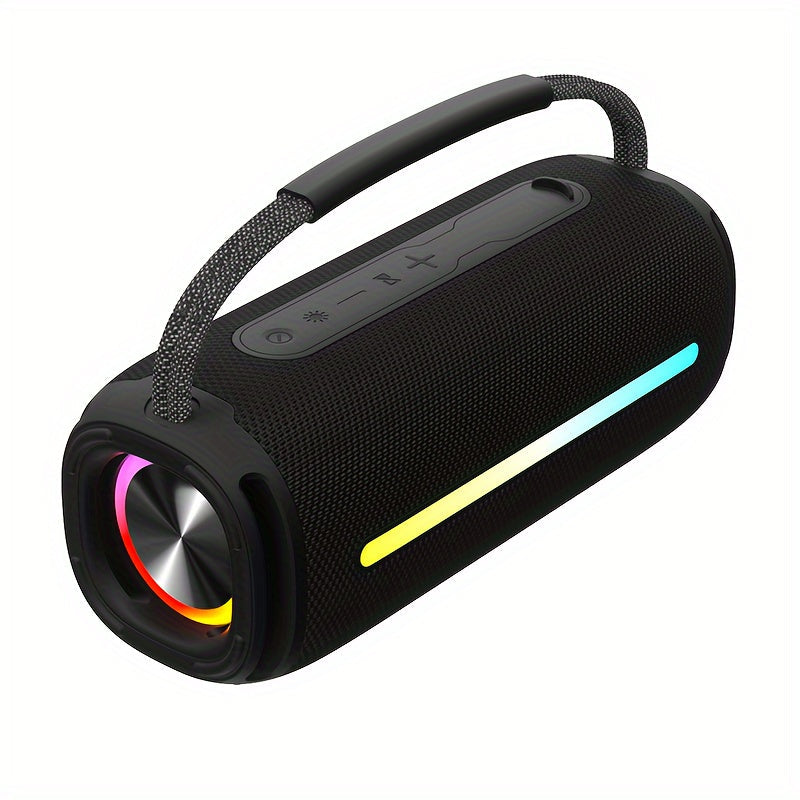 50W Bluetooth Speaker IPX6 Waterproof with LED Lights, Portable Wireless Speaker Rich Bass FM Radio USB TF Card Playback, Loud Outdoor Speaker for Parties Camping Beach Home