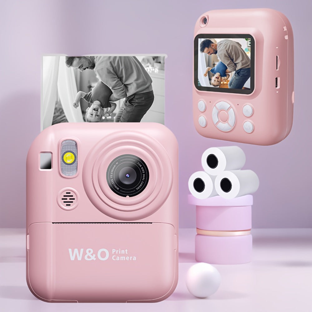 Instant Print Digital Camera for Kids Ages 3-12 – 1080P, 2.4" Screen, 3 Rolls Print Paper & 32GB Card Included, Cute Kids Camera, Perfect Birthday & Holiday Gift for Girls and Boys
