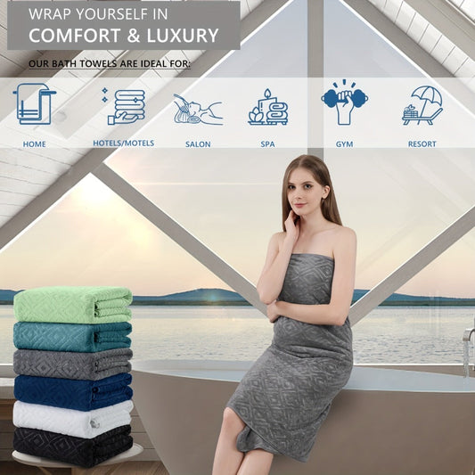 Bath Towel Set, 8-Piece 700 GSM with Hand Towels and Washcloths