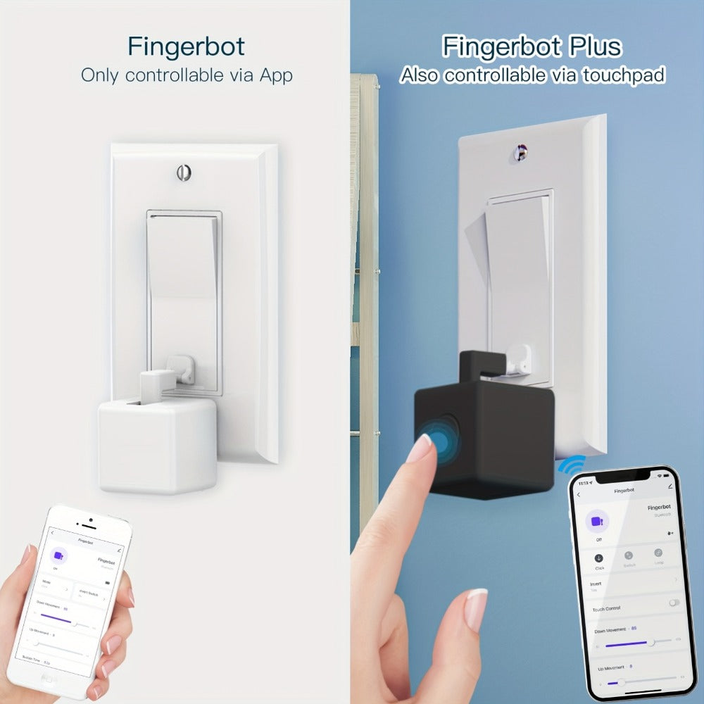 Smart Button Pusher Robot Fingerbot Plus – MOES Wireless Automatic Switch Controller, Works with Alexa, Google Home & Tuya App, No Wiring 5-Second Install, Retrofit Any Button or Switch (Black/White/Kit)