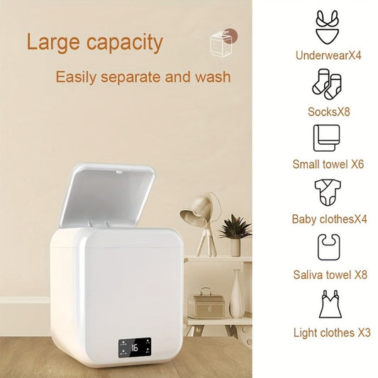 Mini Portable Washing Machine with 4 Wash Modes and Copper Motor, White