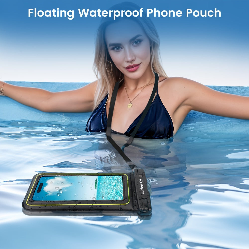 Buoyant Waterproof Phone Dry Bag 2 Pack for iPhone 16 15 14 13 12 11 Pro Max Samsung Galaxy – Float Pouch Beach Pool Water Park Kayaking Universal Fit