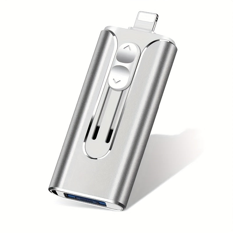 OTG USB 3.0 Flash Drive 4-in-1 for iPhone iPad Android Mac PC – Lightning Type-C Micro USB Connector Thumb Drive 64GB 128GB 256GB Memory Stick Photo Backup Storage
