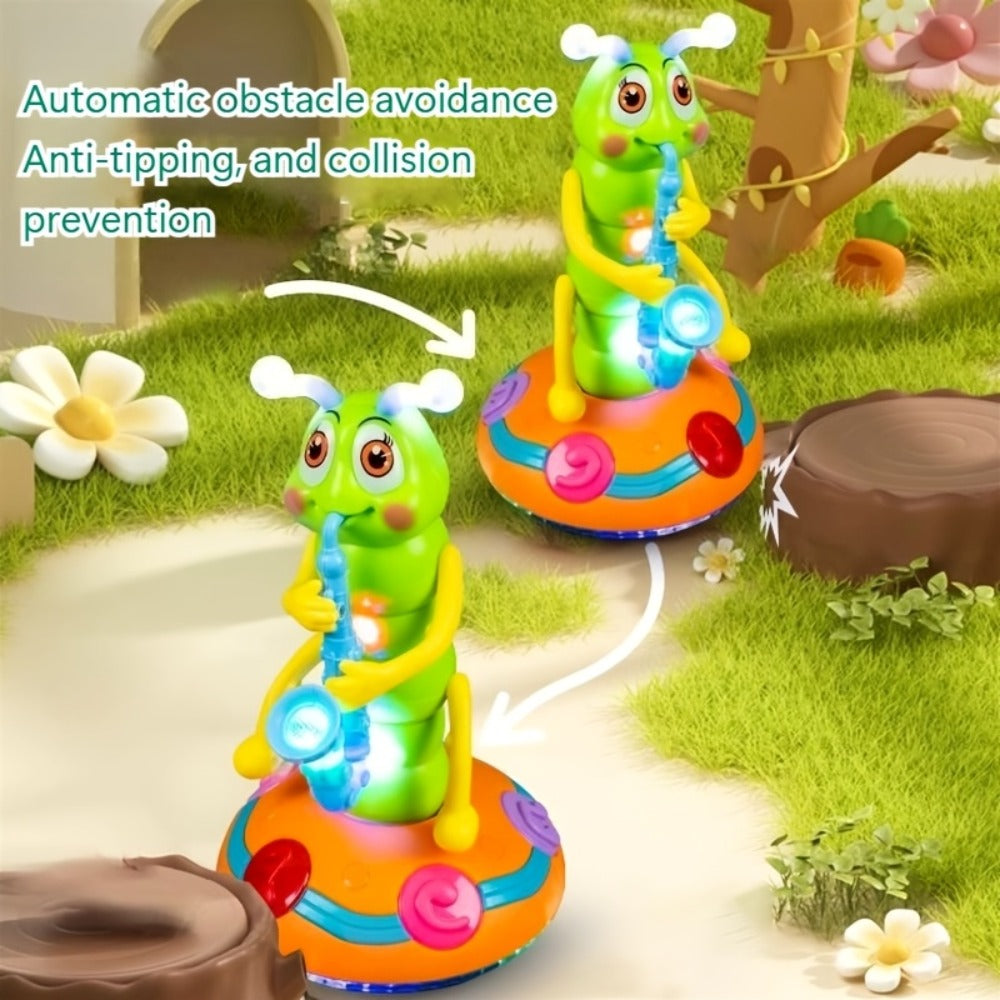 Caterpillar Saxophone Toy for Kids with LED Lights & Music - Electric Musical Instrument for Toddlers, Baby Sensory Play, Interactive Dancing Toy - Boys & Girls Birthday Christmas Gift