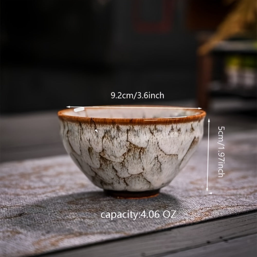 Kung Fu Tea Cups Set of 5 – Handmade Kiln-Fired Jianzhan Ceramic Teacups – Five-Element Design in 5 Colors with Gift Box – Elegant Chinese Tea Ceremony Cup Gift for Business, Friends & Family