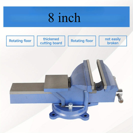 Bench Vise with 360° Swivel Base, Cast Iron, Pipe Jaws and Anvil