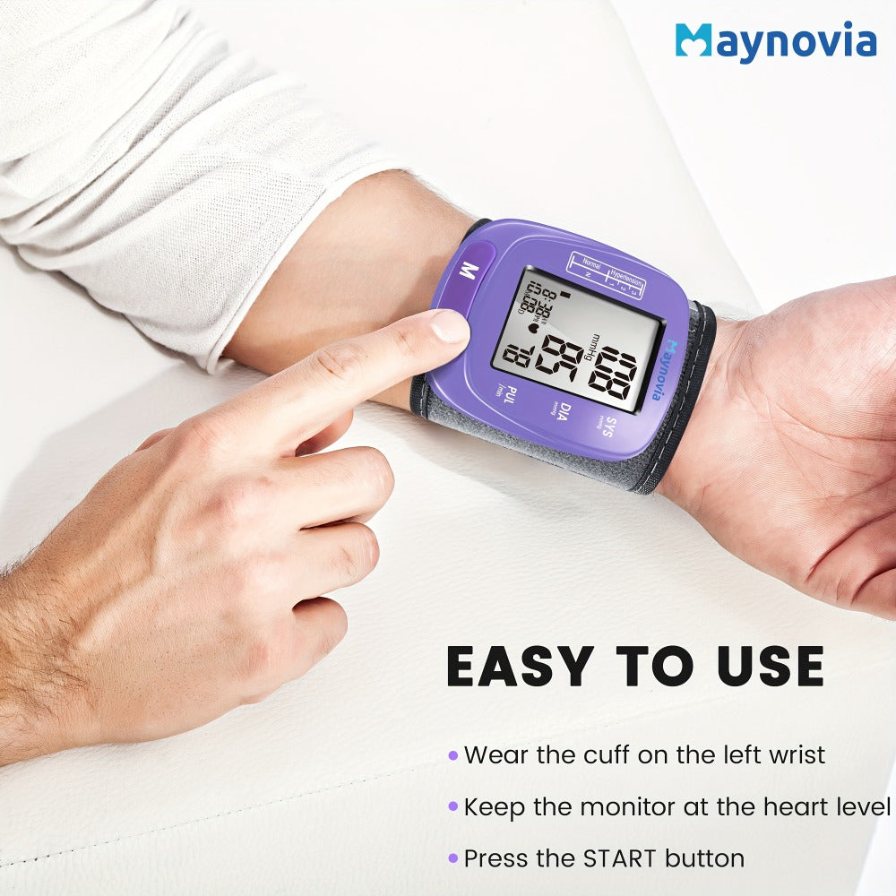Blood Pressure Monitor Wrist Cuff with Oximeter Fingertip – Digital BP Machine Home Use, 120 Memory, Portable Case & Battery Included, Fully Automatic Hypertension Tracker