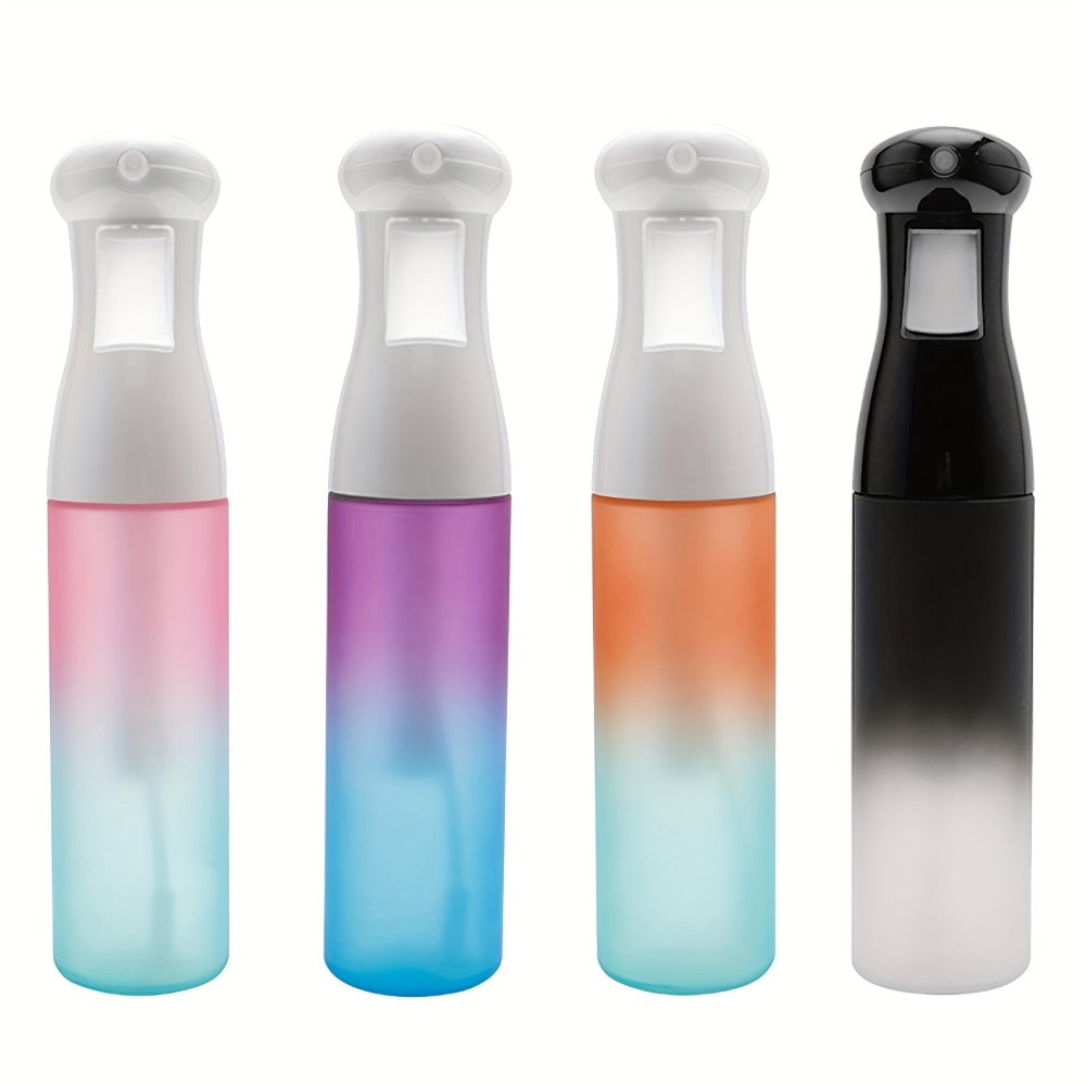Fine Mist Spray Bottle 300ml 10oz Refillable Fragrance-Free Plastic Sprayer for Hair Styling Salon Barber Gardening Plant Watering Cleaning Gradient Black Pink Purple