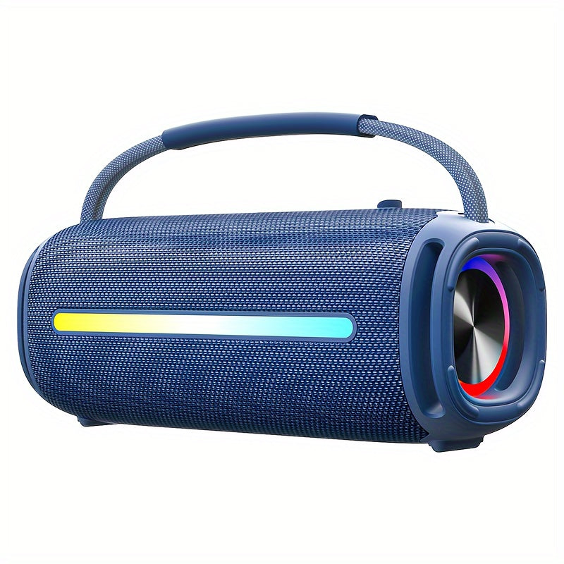 50W Portable Bluetooth Party Speaker with LED Lights, Deep Bass Wireless Speaker, FM Radio, USB Flash Drive & TF Card Playback, Loud Outdoor Speaker for Party, Camping, Home, Backyard & Events