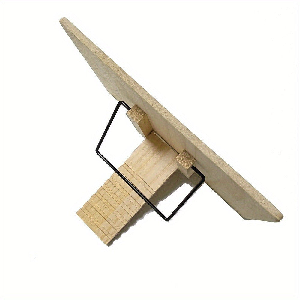 Bamboo Book Stand Adjustable Foldable Portable Reading Stand with Page Clips for Cookbook Tablet E-Reader Textbook Sheet Music Desk Holder Lightweight Sturdy 11x7.9in