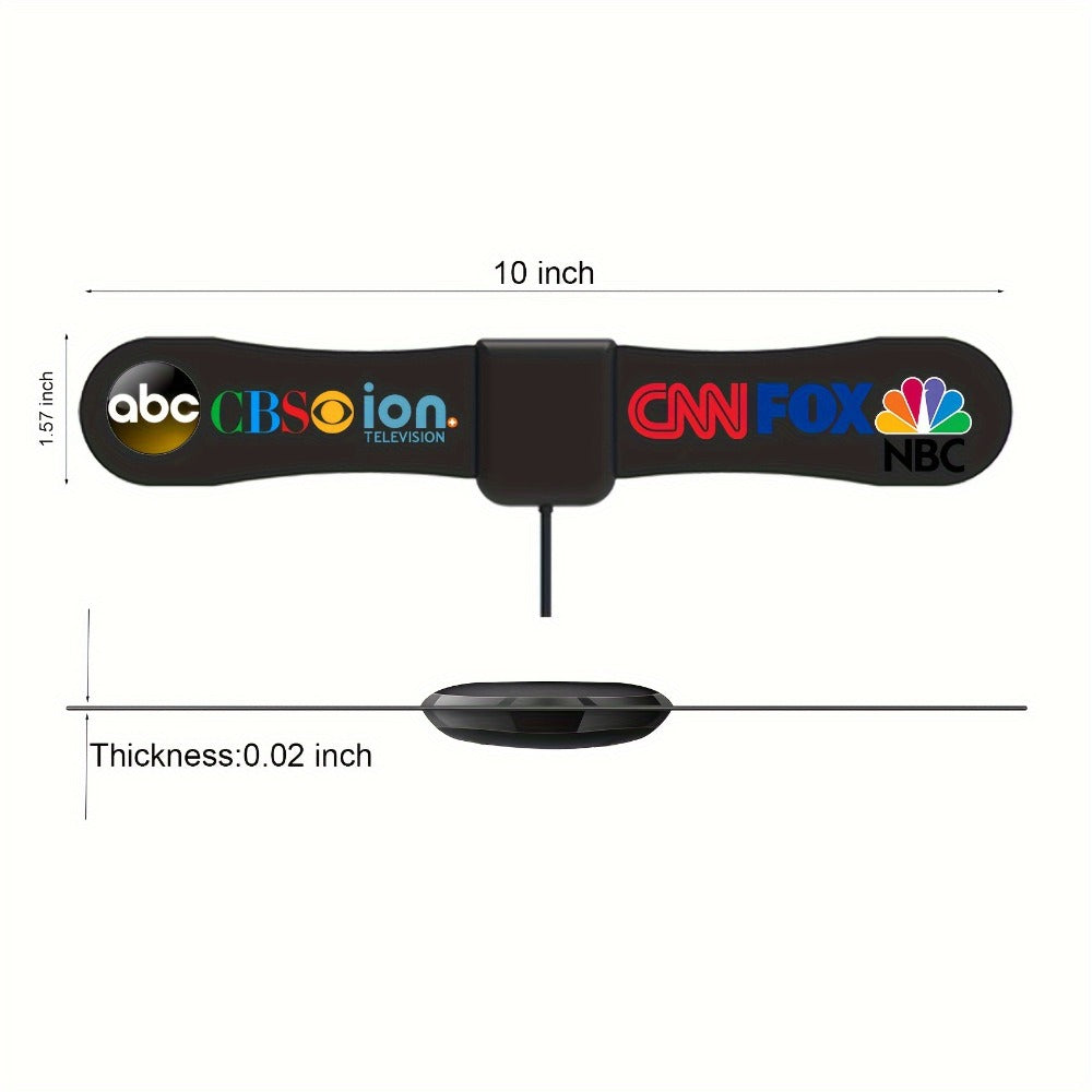 Arc Indoor TV Antenna Ultra Thin – High Gain Amplified Digital Antenna HD 4K 1080P, Free Local Channels ABC CBS NBC FOX, Clip & Stick Setup, Works with All TVs, No Monthly Fee, Sleek Arc Design