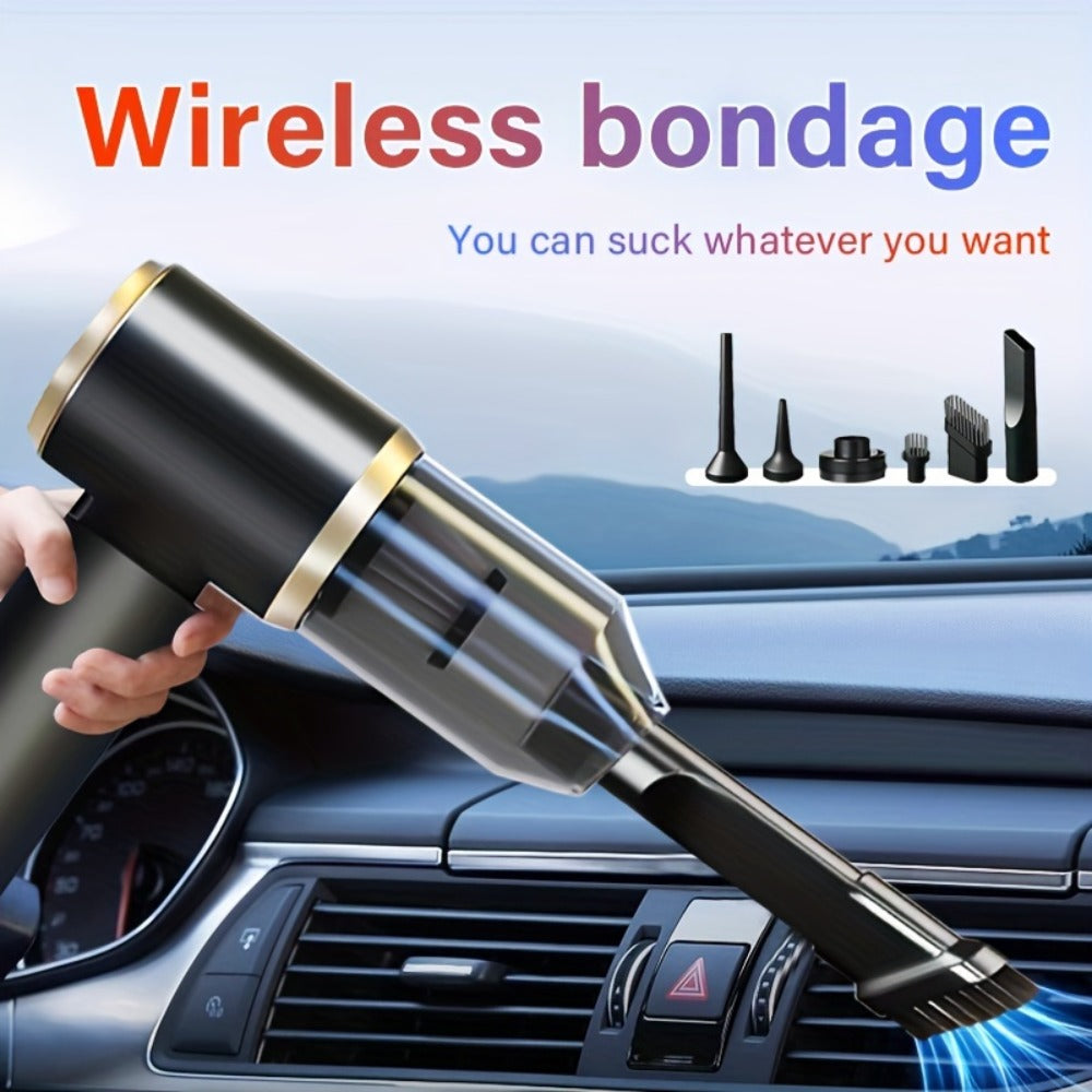 2-in-1 Wireless Handheld Vacuum Cleaner Blow & Suction with Upgraded Aluminum Fan, Multiple Attachments – Cordless Portable Vacuum for Computer, Car, Home, Office & Pet Hair, Ready to Use Out of Box