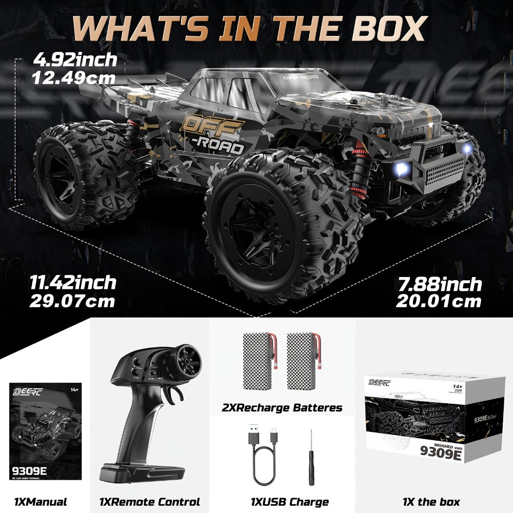 DEERC 1:16 4WD RC Truck, 42 km/h with Dual Batteries