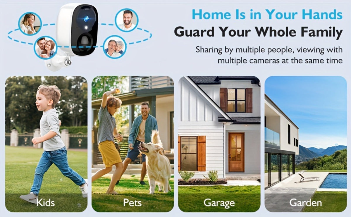 Solar Outdoor Security Camera 2K 3MP Wireless, Dual Band 2.4GHz/5GHz WiFi, AI Motion Detection, Spotlight, Color Night Vision, Two-Way Audio, Cloud & SD Storage – No Monthly Fee Battery Powered CCTV