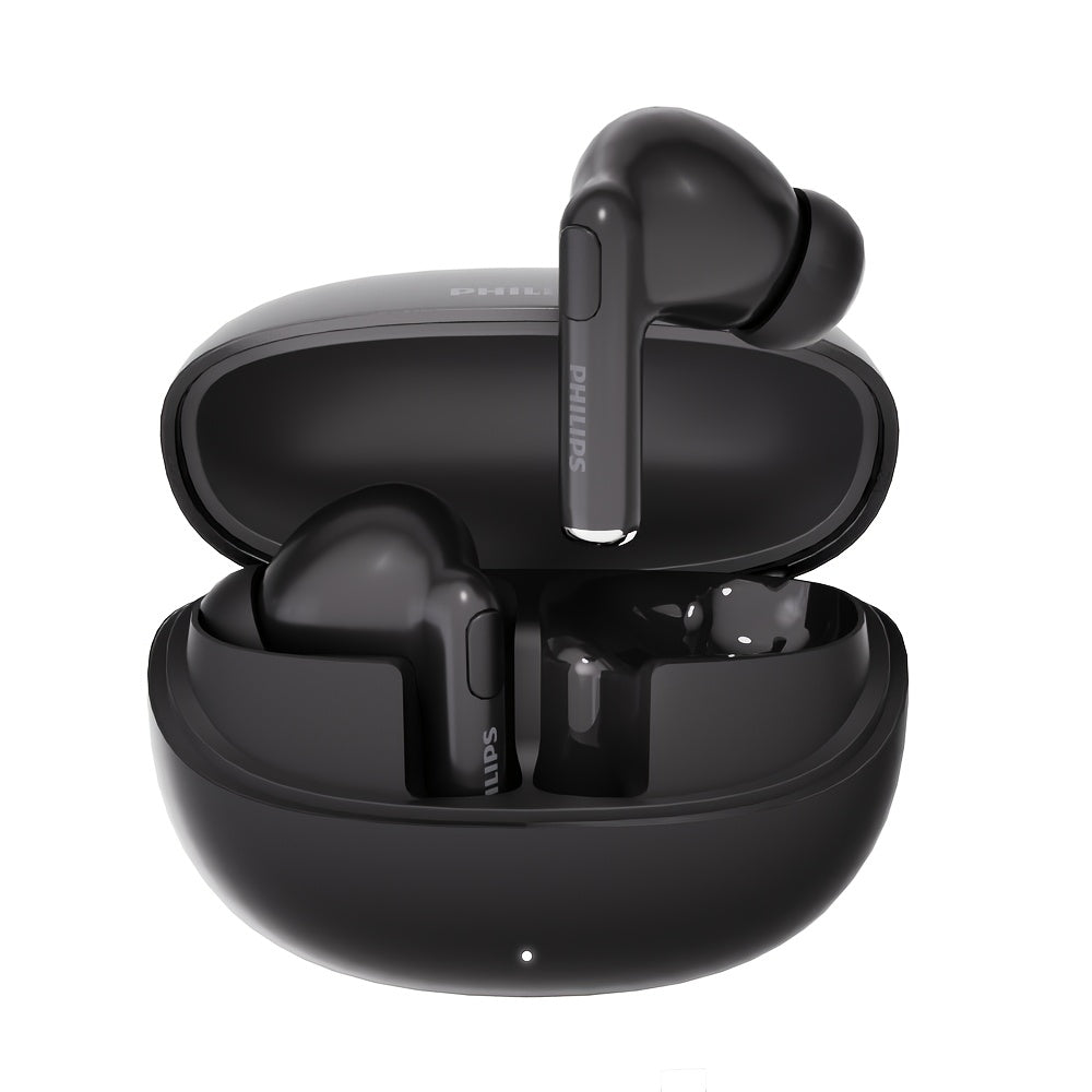 Philips Bluetooth 6.0 Semi-Open Back Wireless Earbuds, Ultra-Long Battery Life Noise Cancelling Rechargeable Lithium, Comfortable Sleek Design for Sports Gaming Universal Phone Compatible iPhone Android