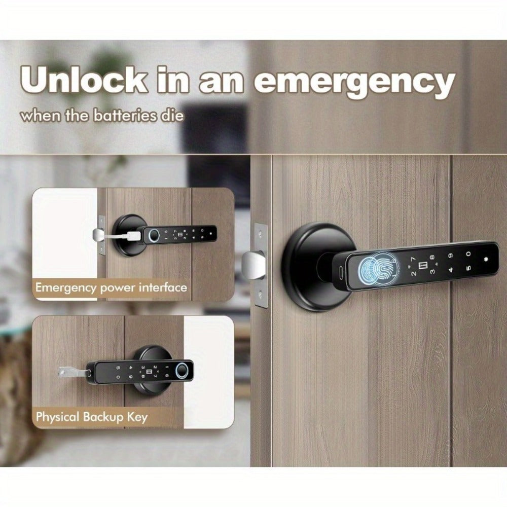 NFC Smart Deadbolt Lock 5-in-1 with Fingerprint, Password, App & Alexa - NFC Tap Keyless Entry for Home & Apartment, Single & Double Row, Keys Included, Easy DIY Install