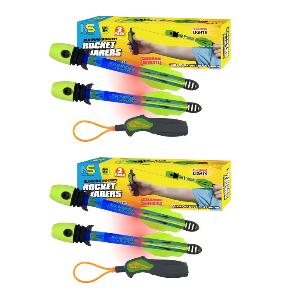 LED Foam Rocket Launcher with Flashing Light, Up to 250 Feet