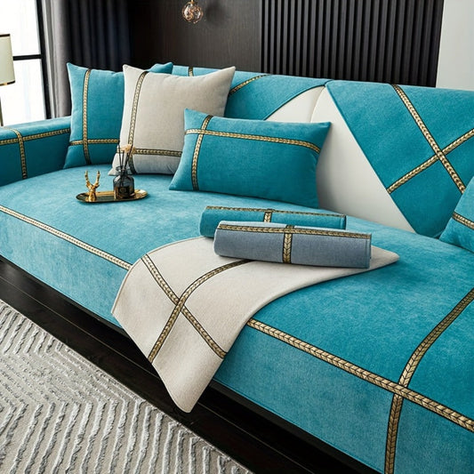 Sofa Covers in Polyester Chenille Knit, Separate Seat and Armrest Options