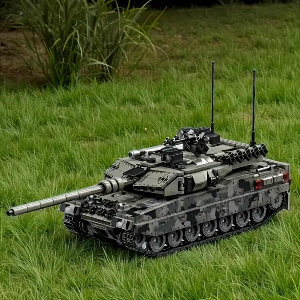RC Military Tank, 2.4GHz All-Terrain Tracked Armored Vehicle with Turret Rotation, Ages 6+