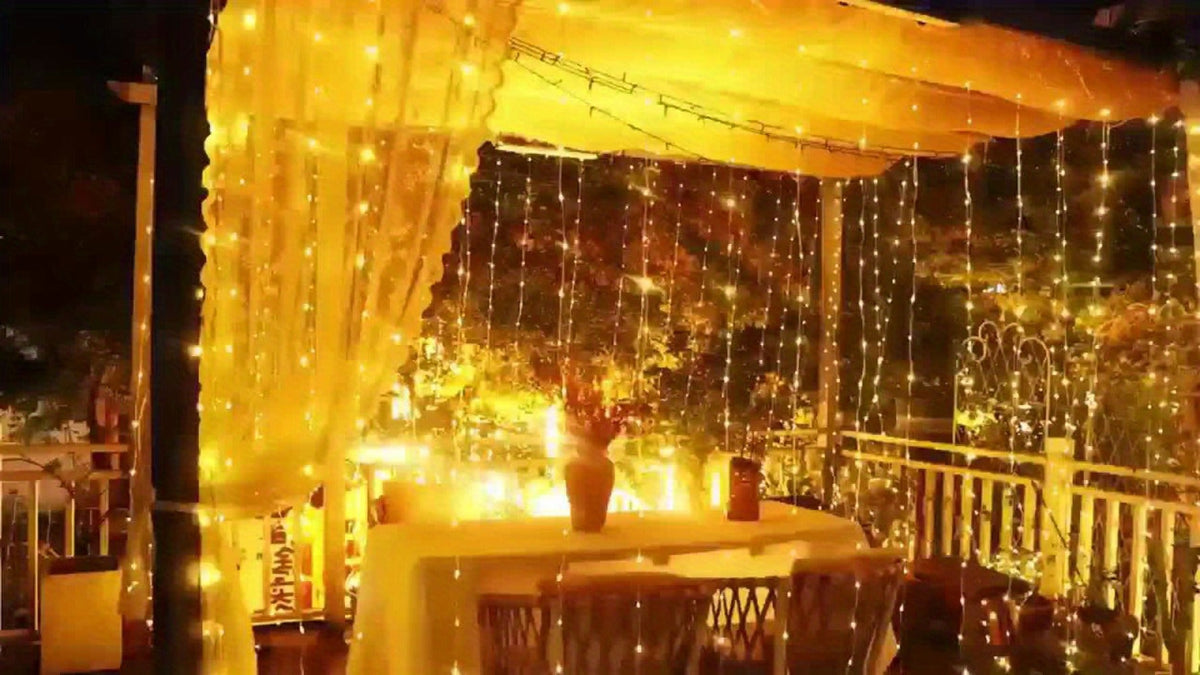 Solar String Lights Outdoor 300 LED Waterfall Fairy Lights, USB Rechargeable with Remote Control, Twinkling Warm White Color White, for Patio Gazebo Garden Backyard Tree Wedding Party Decoration