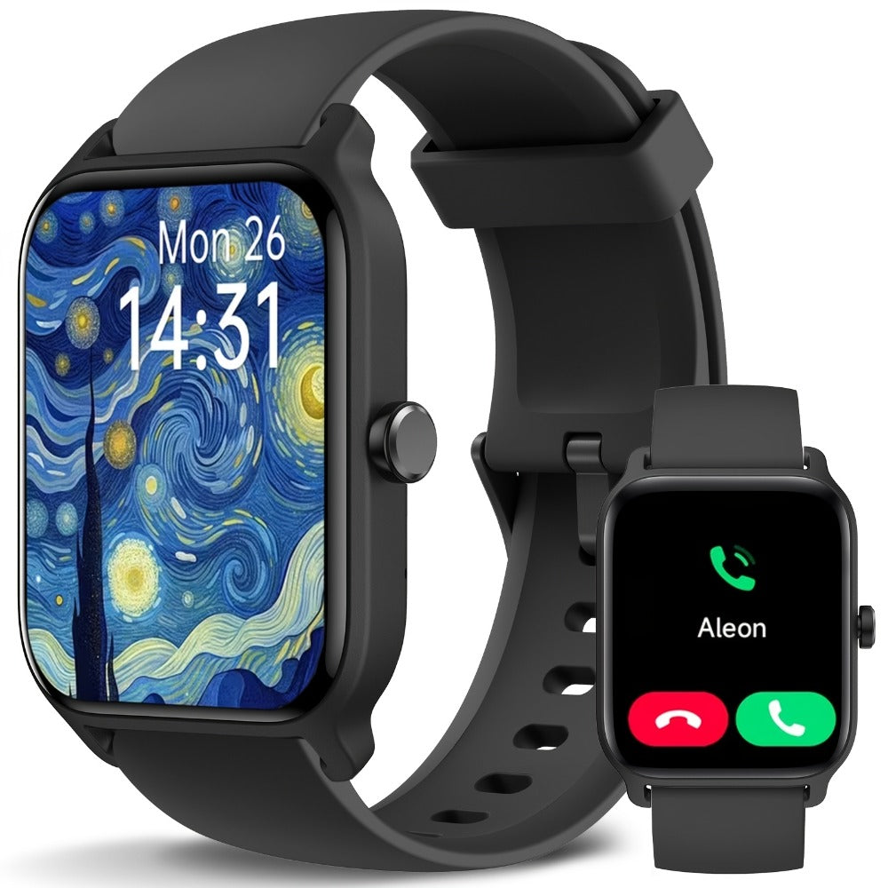 Smartwatch with Built-in Alexa FAWEIO 1.8" HD Touch Screen, Bluetooth Calling, 100+ Sport Modes, Fitness Tracker Heart Rate Sleep Monitor, Compatible with iPhone & Android – Smart Watch for Women Men 14 Colors