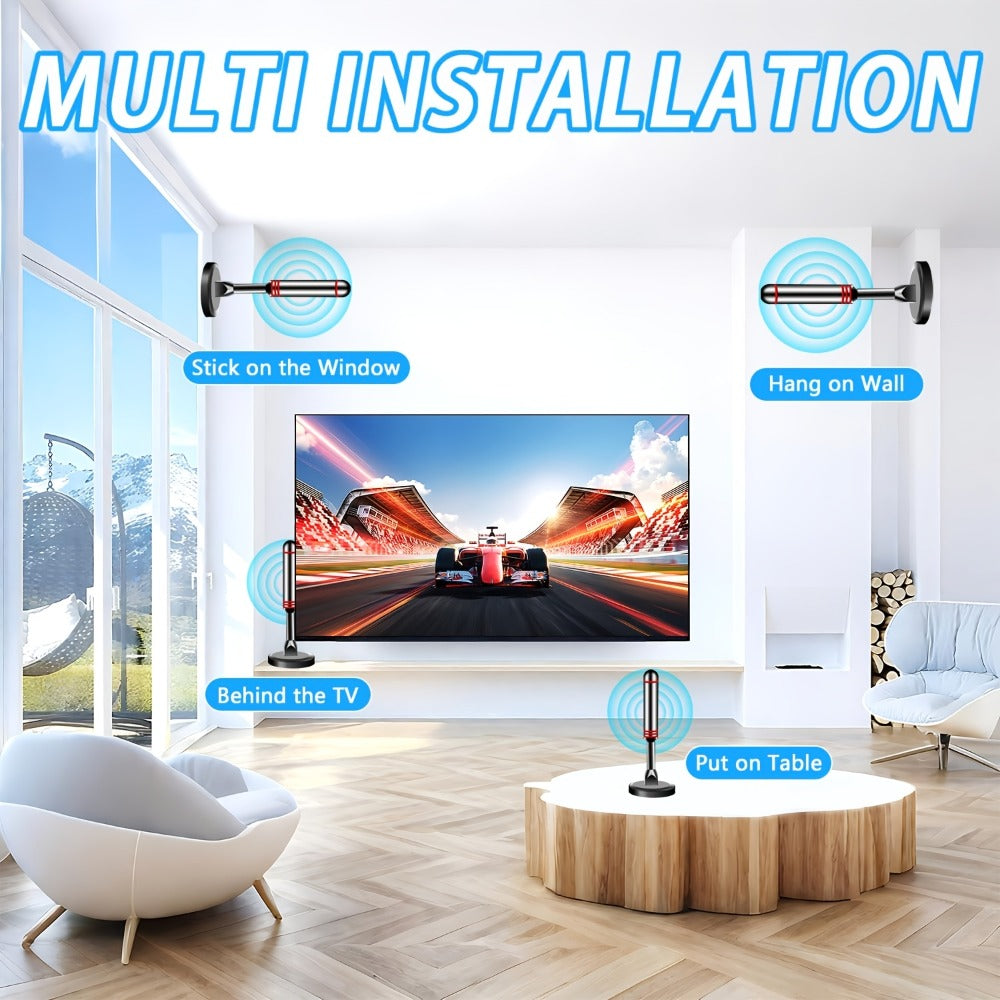 Amplified TV Antenna 150 Mile Range Indoor Outdoor – 8K 4K 1080P HD Digital Antenna, Free Local Channels ABC CBS NBC FOX PBS, 10FT Coaxial Cable, Plug-and-Play, No Monthly Fee