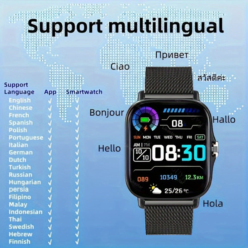 Stainless Steel Smartwatch 1.83 Inch 304L Alloy Body HD Bluetooth 5.0 Calling Music Player Multi Sport Mode Multiple Watch Faces Full Touch Screen Compatible with Android iPhone – Black Gold Pink Silver