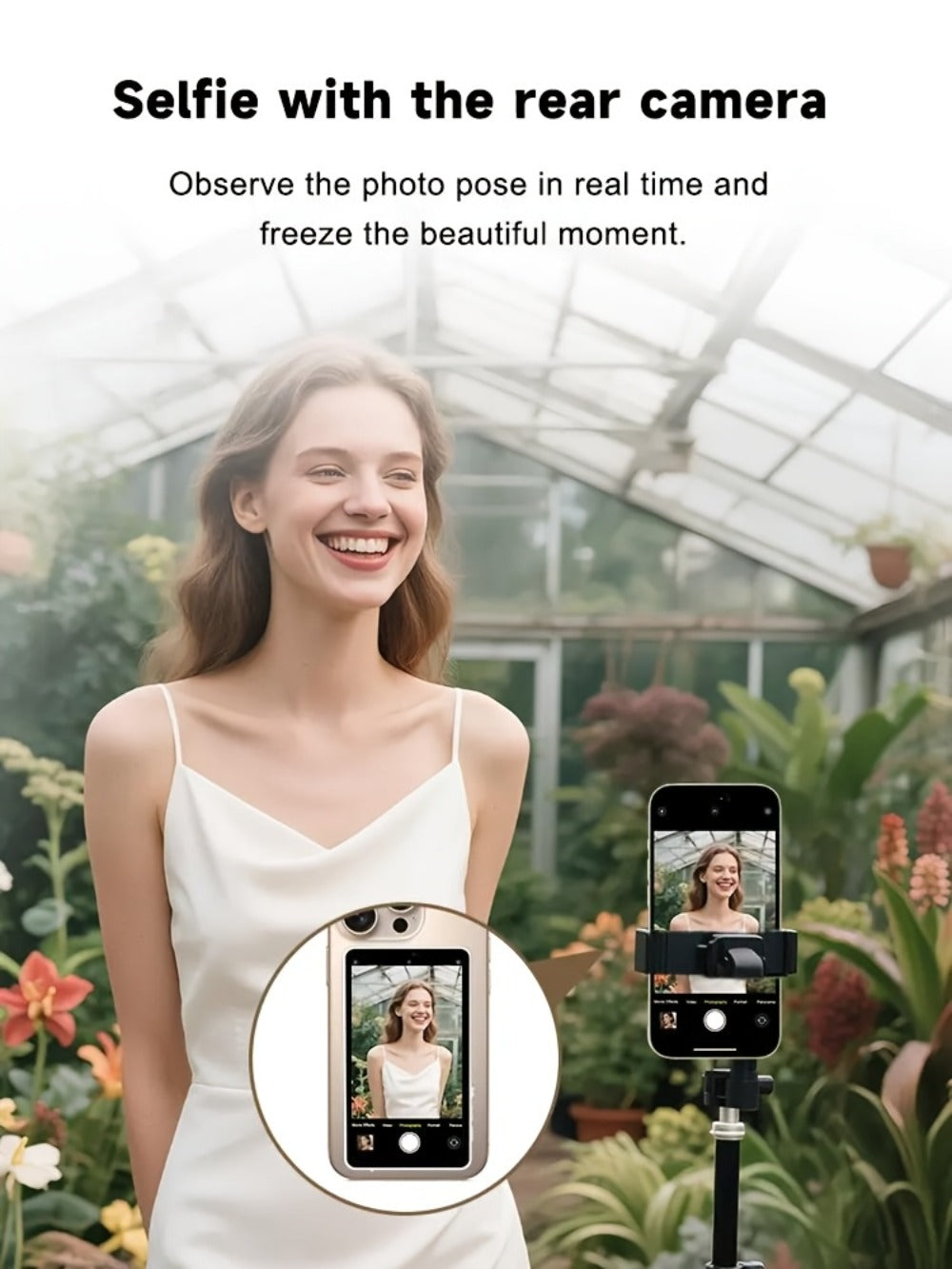 Magnetic Selfie Monitor Screen for Vlogging & Live Streaming – Rear-Facing Main Camera Display for iPhone & Android, High-Resolution Selfie Screen for TikTok, YouTube & Instagram Content Creation