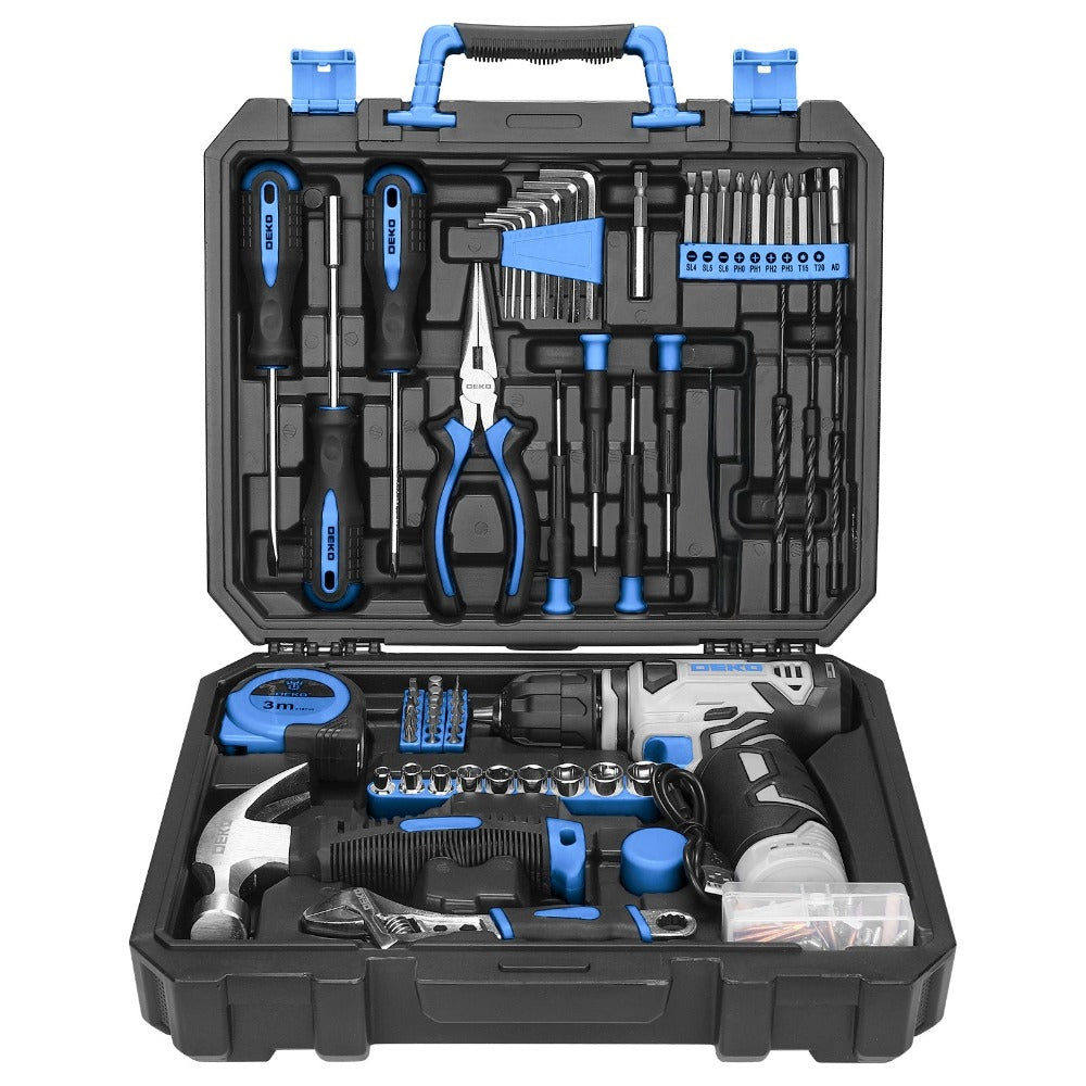 Cordless Drill Tool Kit 119/151PCS – 8V/12V Electric Power Drill Set with Screwdriver, Hammer, Wrench | All-in-One Home Repair & DIY Hand Tools for Women | Perfect Gift