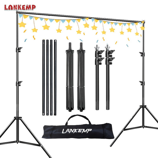Photography Backdrop Kit 6.6x6.6 Ft 2x2M with 4 Clips for Weddings Parties Photo Booth Events Decoration Projection Screen Background LANKEMP