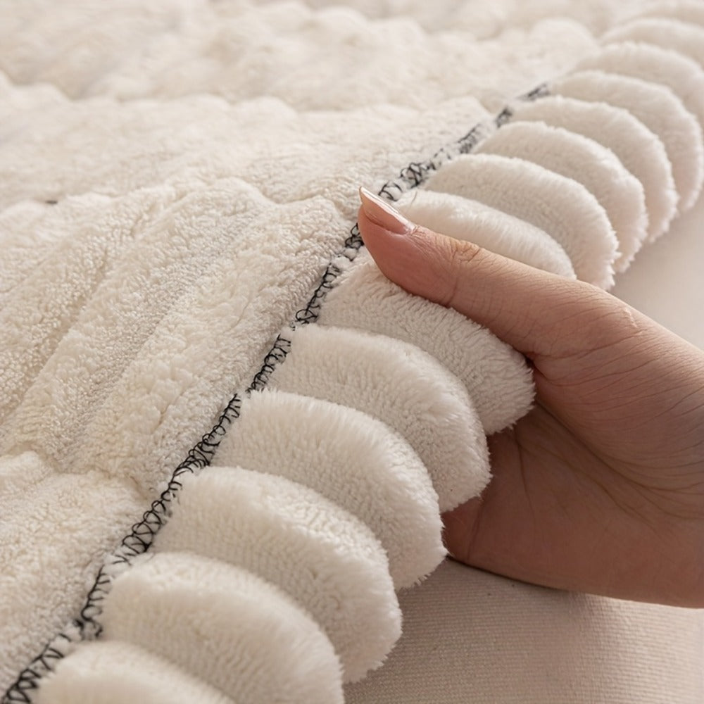 Sofa Cushion Cover Plush Velvet Washable Seat Pad Wavy Edge Soft Kapok Filling for Couch Loveseat 1 2 3 4 Seater — Easy Install Home Decor Protection