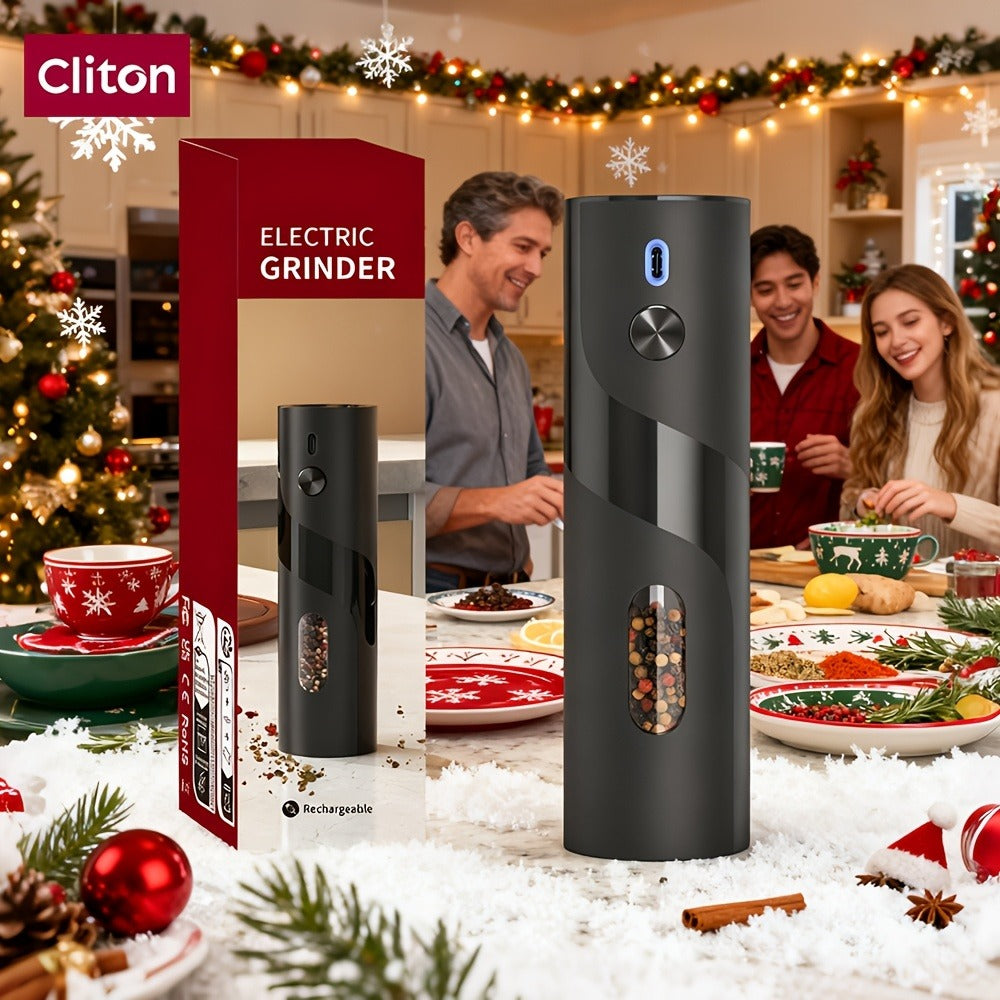 Electric Salt and Pepper Grinder Set – Rechargeable Automatic Mills with LED Light, Adjustable Coarseness & 3.72oz Capacity for Home Kitchen, BBQ, Restaurant & Outdoor Entertaining