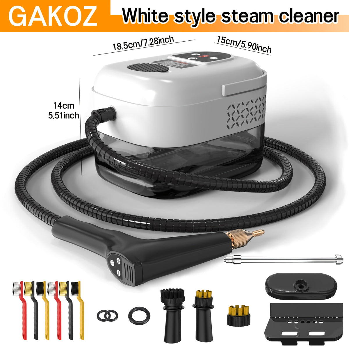 Handheld Steam Cleaner High Pressure 9-Gear Adjustment & LCD Display, 1200ml Water Tank, Portable High-Temp Steamer for Kitchen Carpet Sofa Grout Tile