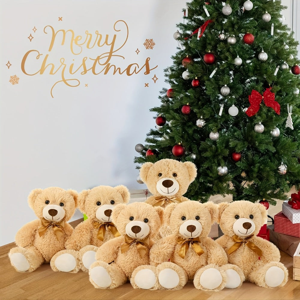 Small Khaki Teddy Bears, Set of 8 for Party Favors and Events