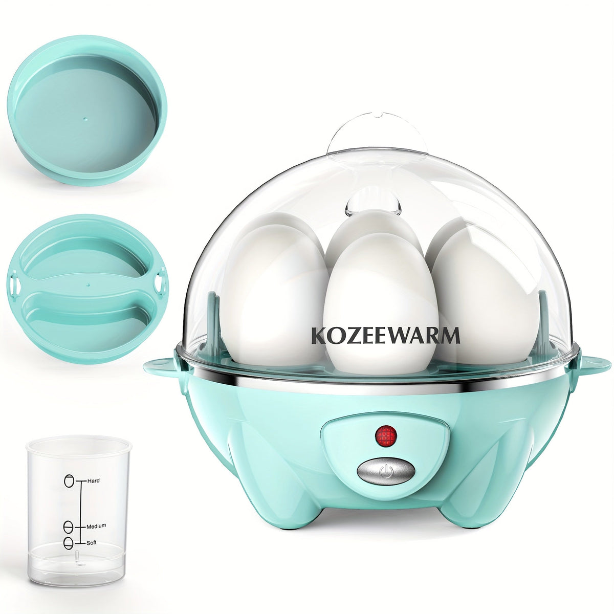 Electric Egg Boiler & Cooker with Auto Shut-Off – Single & Double Layer, Multi-Function for Hard Boiled, Soft Boiled, Scrambled, Omelette, Steamed Vegetables & Dumplings, 4 Colors