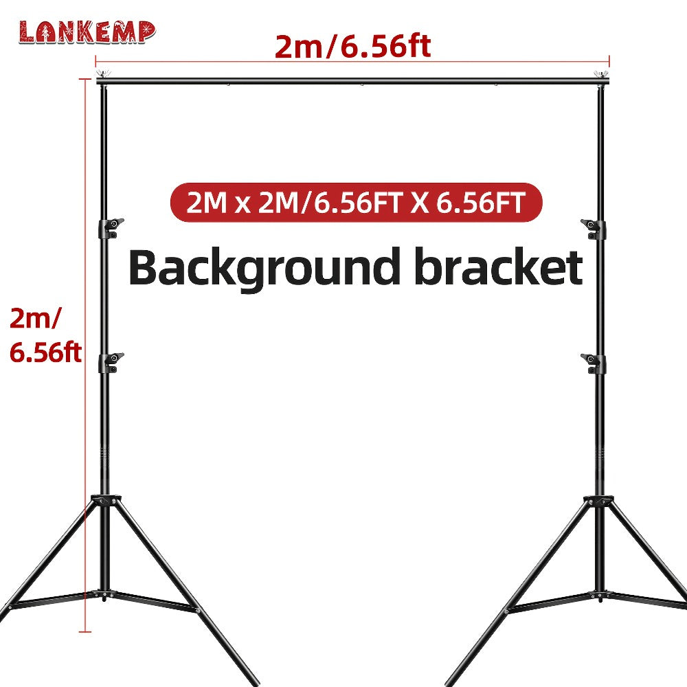 Photography Backdrop Kit 6.6x6.6 Ft 2x2M with 4 Clips for Weddings Parties Photo Booth Events Decoration Projection Screen Background LANKEMP