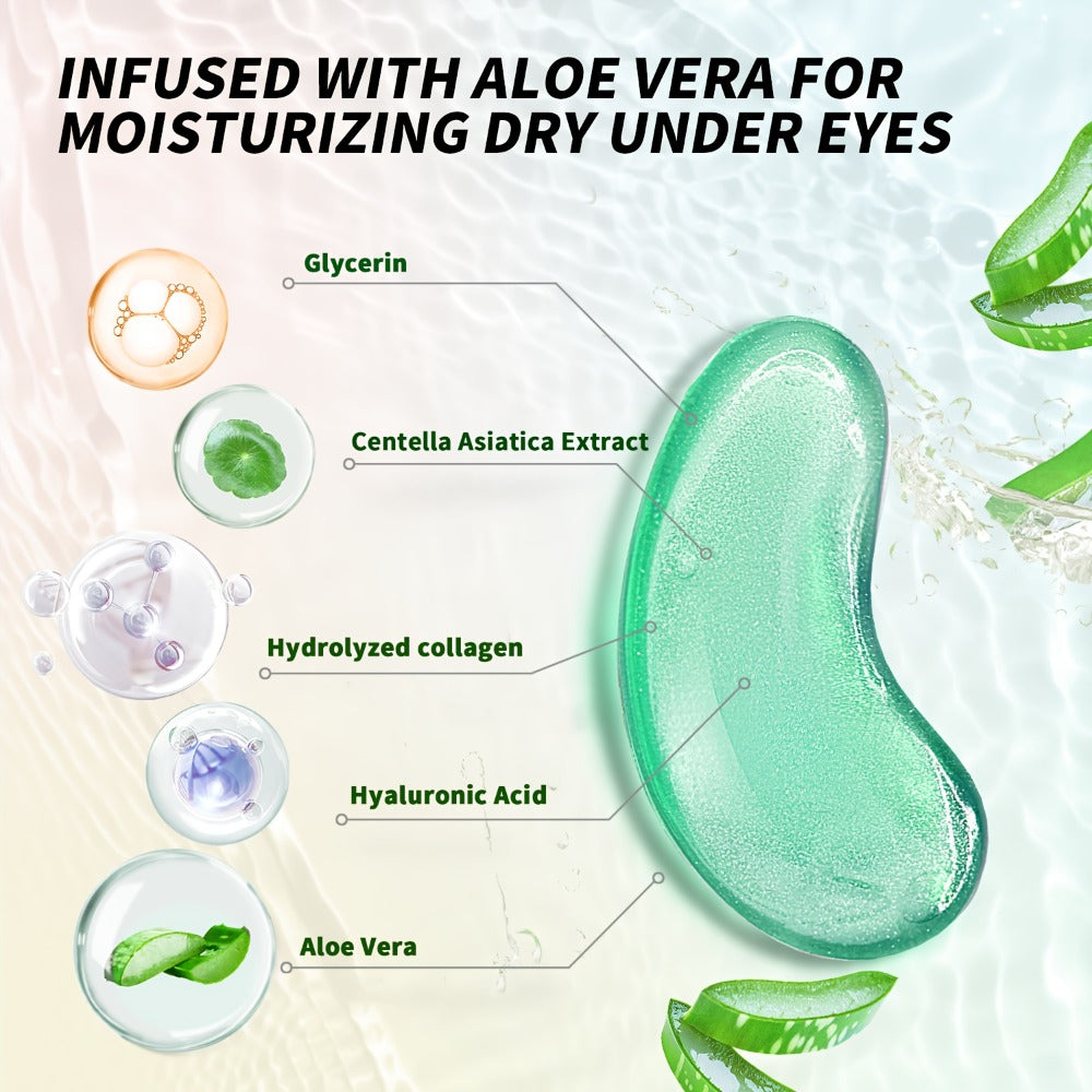 Under Eye Patches 25 Pairs – Aloe Vera & Collagen Eye Mask for Dark Circles, Puffiness & Deep Hydration, Hyaluronic Acid, Plant Extracts, Sulfate-Free, All Skin Types, Daily Skincare for Women & Men