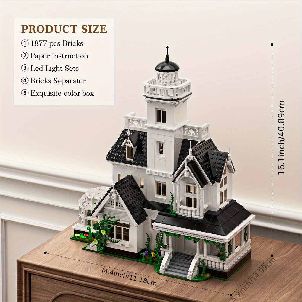 1877-Piece Victorian-Style House Building Block Set